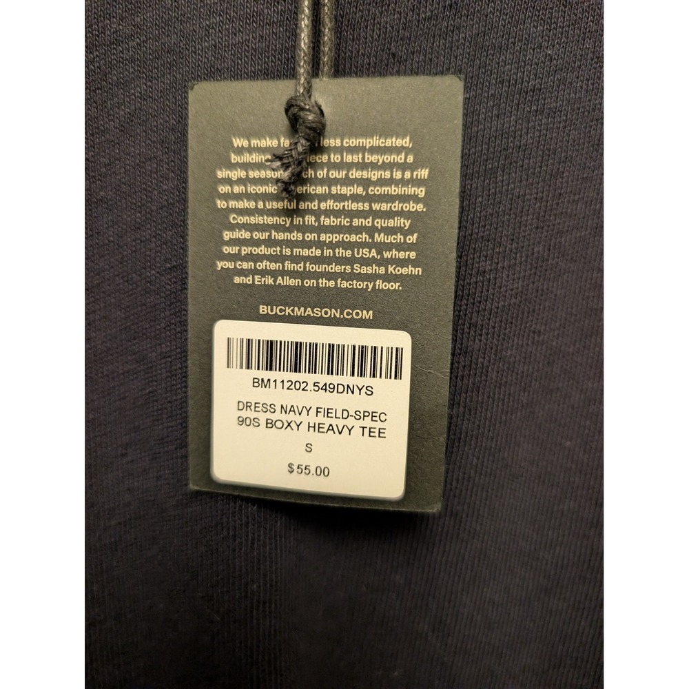 Buck Mason Field-Spec 90s Boxy Heavy Tee Dress Navy Small Minimalist Streetwear - Picture 4 of 5